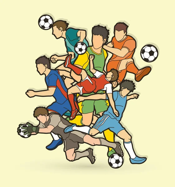 Vecteur Graphique Composition Équipe Joueur Football — Image vectorielle