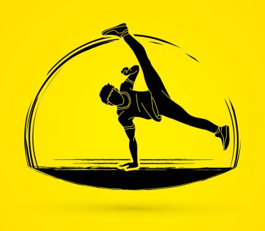 Sokak dansı, dansçı eylem grafik vektör