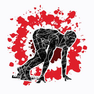 Çalışan, başlangıç Athletic sıçramak renk grafik vektör tasarlanmış çalışan hazırlamak