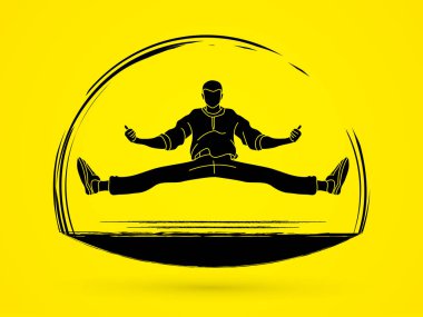 Aksiyon, dansçı eğitim grafik vektör dans.