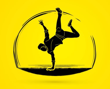 Aksiyon, dansçı eğitim grafik vektör dans.