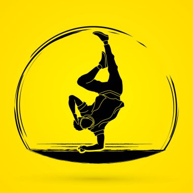 Aksiyon, dansçı eğitim grafik vektör dans.