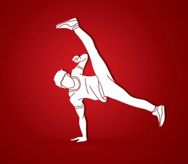 Aksiyon, dansçı eğitim grafik vektör dans.