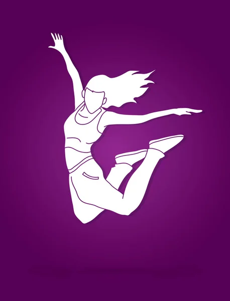 Tanzaktion Grafischer Vektor Für Das Tänzertraining — Stockvektor