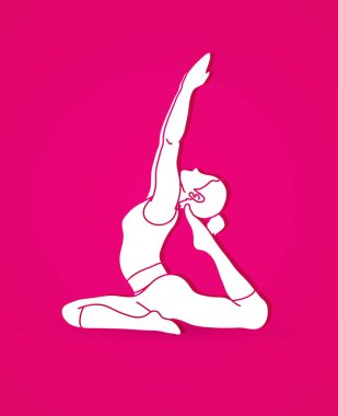 Pratik yoga, Yoga eylem grafik vektör kadın