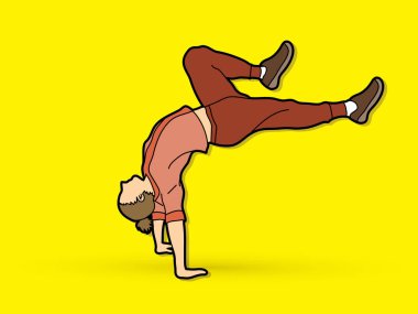 Dansçı uygulama, sokak dans grafik vektör