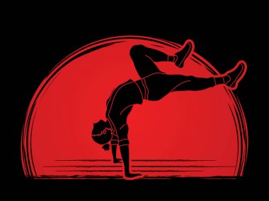 Dansçı uygulama, güneş ışığı arka plan grafik vektör tasarlanmış Street dance