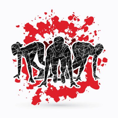 Sıçramak kan arka plan grafik vektör tasarlanmış başlangıç çalışan insanların hazırlamak