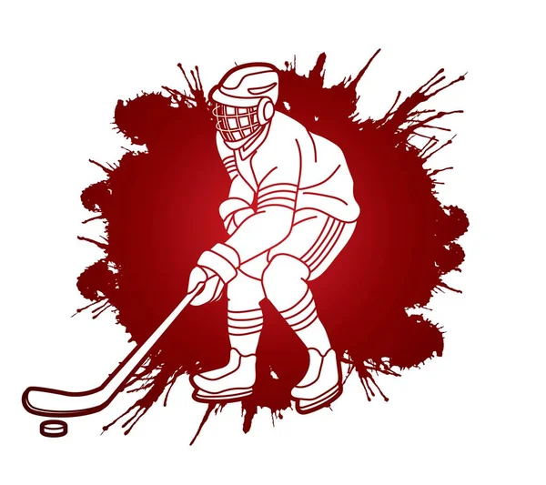 Ice Hockey Player Action Graphic Vector — Stock Vector