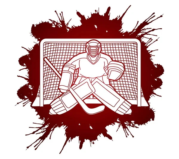 Hielo Jugador Hockey Vector Gráfico Acción — Vector de stock