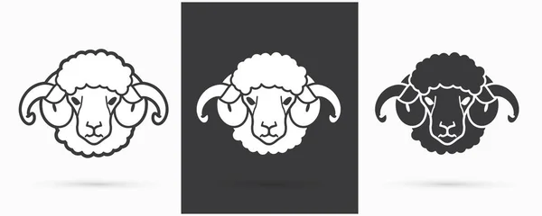 Овца Ягненок Большим Рогом Графический Вектор — стоковый вектор