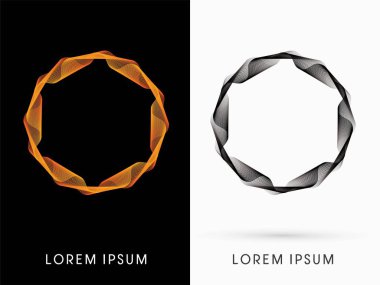 Lüks çember çerçeve, döngü sınır grafik vektörü.