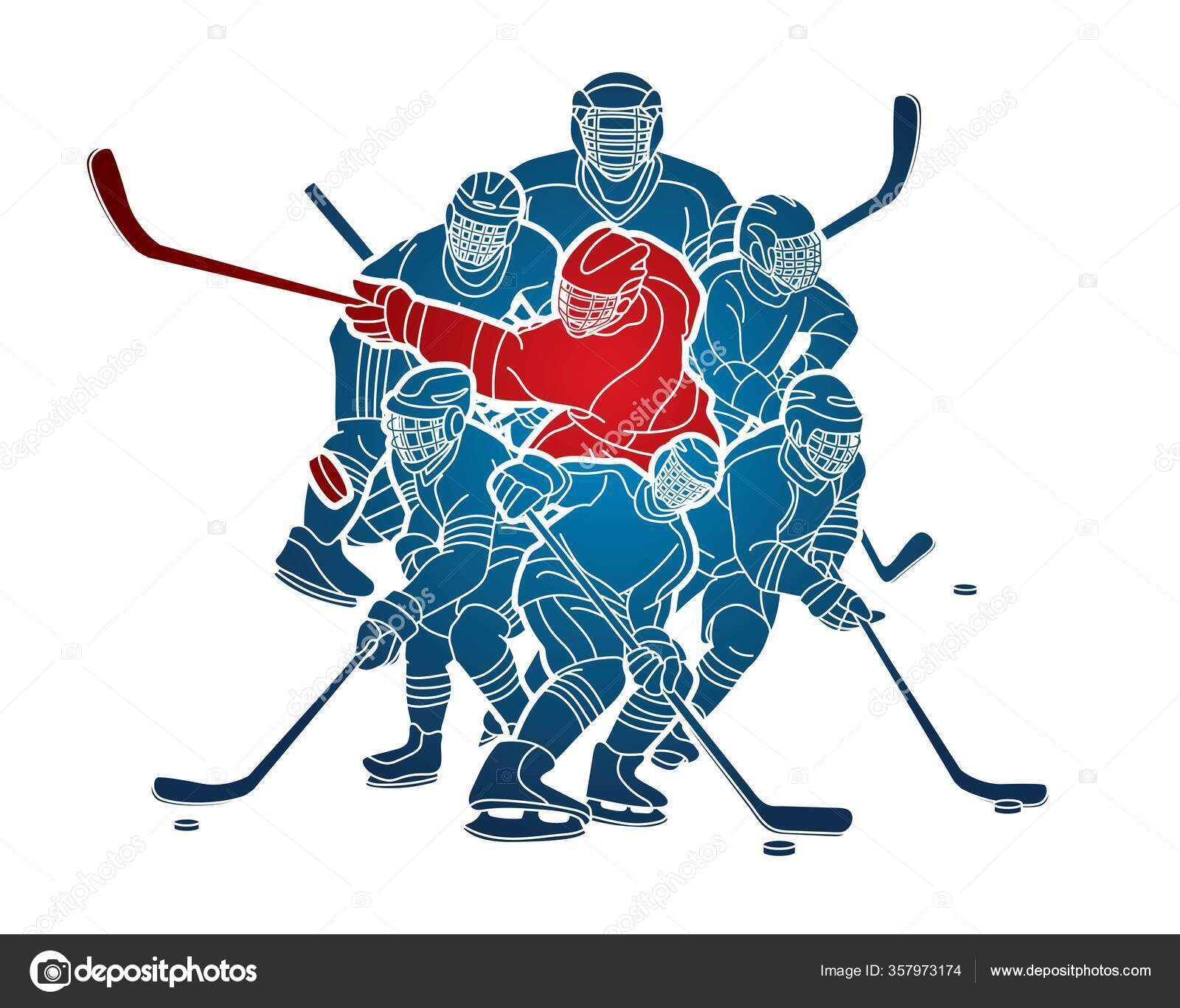 冰球手团体动漫动漫运动图形矢量图库矢量图©sila5775 357973174, image size:1600x1367