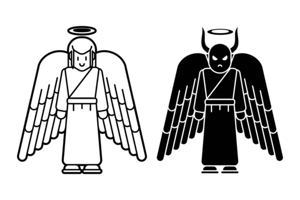 Angel Devil Icon Cartoon Graphic Vector — Stock Vector