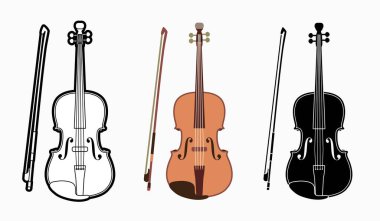 Keman enstrümanı karikatür müzik grafik vektörü
