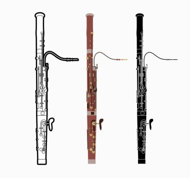 Bassoon instrument cartoon music graphic vector clipart