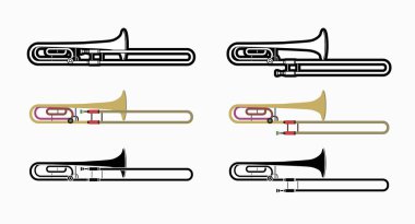 Trombone instrument cartoon music graphic vector clipart