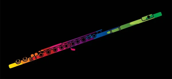 Flûte Instrument Bande Dessinée Musique Vecteur Graphique — Image vectorielle