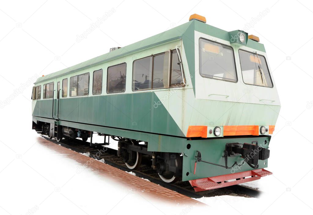 russian motor coach (railcar) AMD-3 isolated on a white background