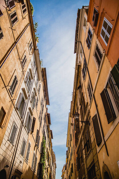 View of architecture of beautiful Rome street in Italy