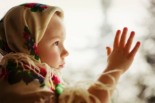 Little girl in wrap — Stock Photo, Image