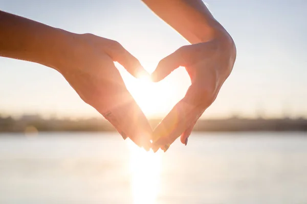 Hands in heart shape — Stock Photo, Image