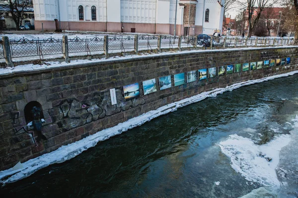 Inverno, fiume a Vilnius — Foto Stock