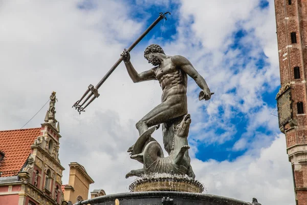 Neptune Fountain in Gdansk — Stock Photo, Image