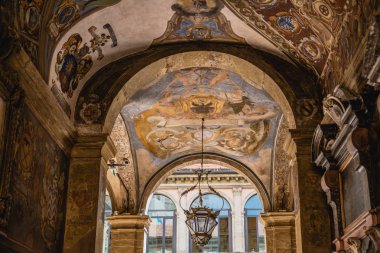  Bologna Archiginnasio Binası, eski bina Üniversitesi Bologna, İtalya