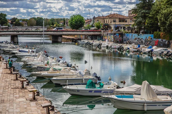 Iates Barcos Porto Cidade Rimini Itália — Fotografia de Stock