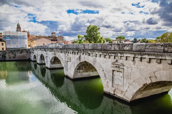 Arquitetura Histórica Ponte Cidade Rimini Itália — Fotografia de Stock