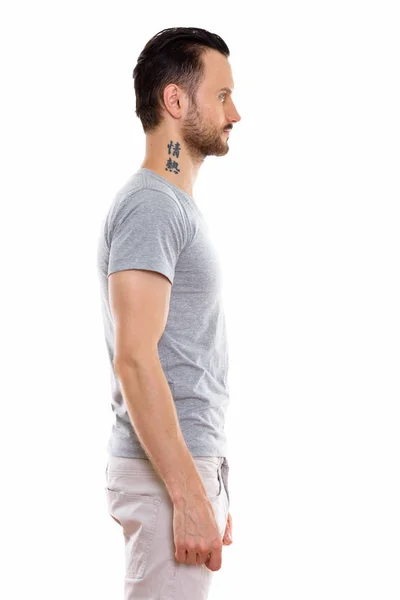 Profilbild Eines Jungen Mannes Stehen — Stockfoto