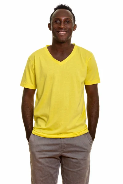Jovem Feliz Negro Africano Homem Sorrindo — Fotografia de Stock