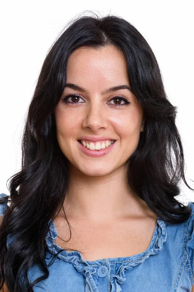 Rostro Joven Mujer Española Feliz Sonriendo — Foto de Stock