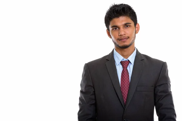 Studio Shot Young Handsome Indian Businessman — Stock Photo, Image