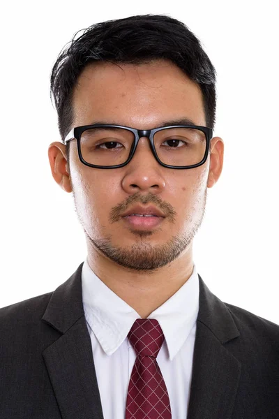 Twarzy Młodych Azjatycki Biznes Biznesmen Noszenie Okularów — Zdjęcie stockowe