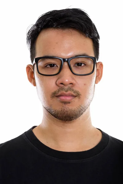 Лицо Молодого Азиата Очках — стоковое фото