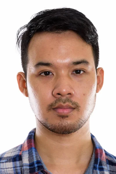 Studio Bild Ansiktet Ung Asiatisk Man — Stockfoto