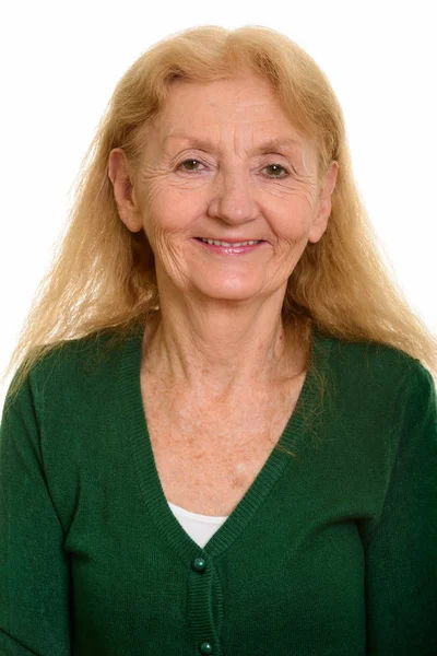 Ansikte Happy Senior Kvinna Ler — Stockfoto