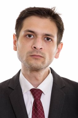 Genç işadamı yüzü stüdyo çekim
