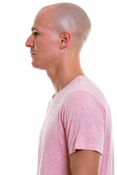 Profilbild eines jungen gutaussehenden Mannes mit Glatze — Stockfoto