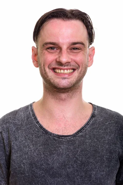 Rosto de jovem feliz homem sorrindo — Fotografia de Stock