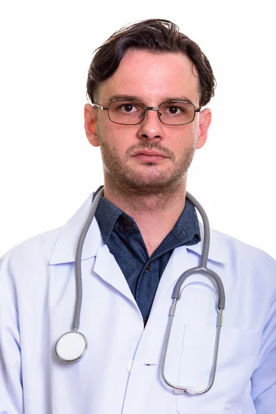 Genç adam doktor yüzü — Stok fotoğraf