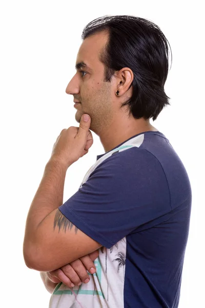 Visão de perfil do homem persa pensando — Fotografia de Stock