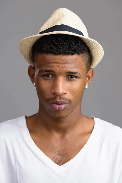 Face of young handsome African man Stock Image