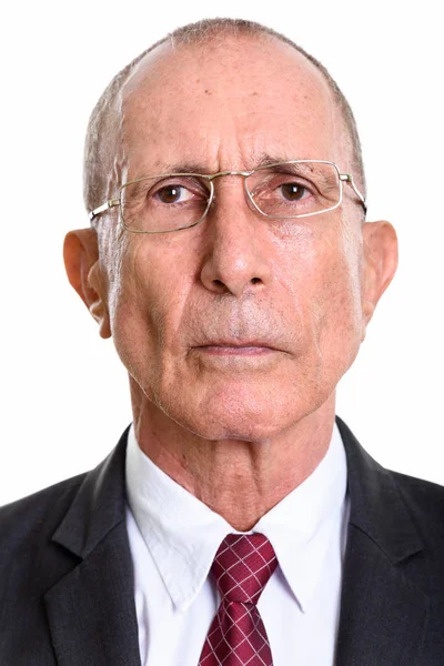Face of senior businessman wearing eyeglasses — Stock Photo, Image
