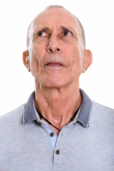 Face of senior man thinking — Stock Photo, Image