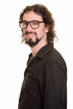 Mutlu yakışıklı beyaz adam