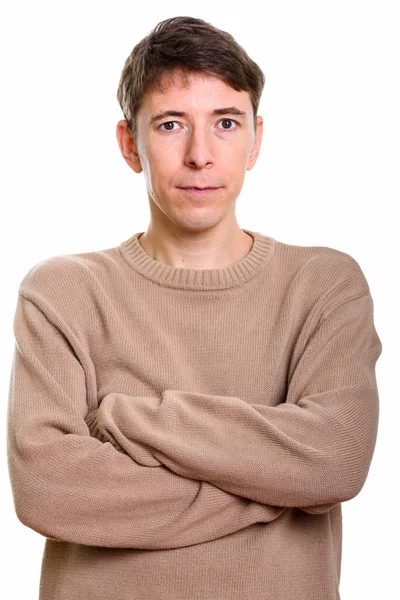 Studio shot of man with arms crossed — Stock Photo, Image