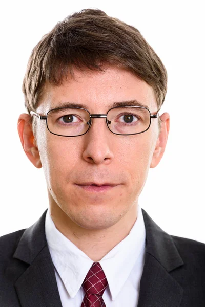 Tvář podnikatel nosí brýle — Stock fotografie